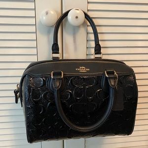 Coach black leather satchel